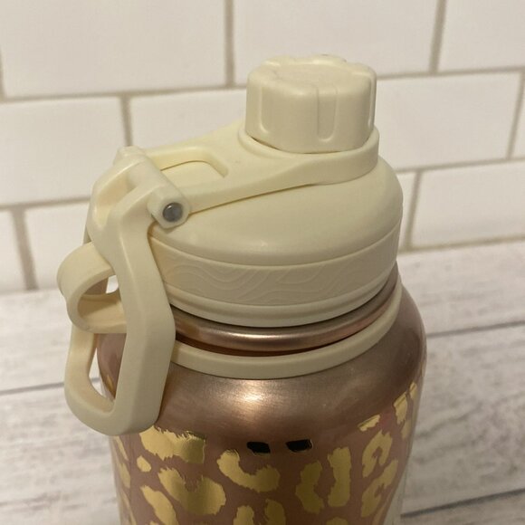 Buc-ee's Viral Leopard Cheetah Rose Gold Reusable Water Bottle - Picture 3 of 9